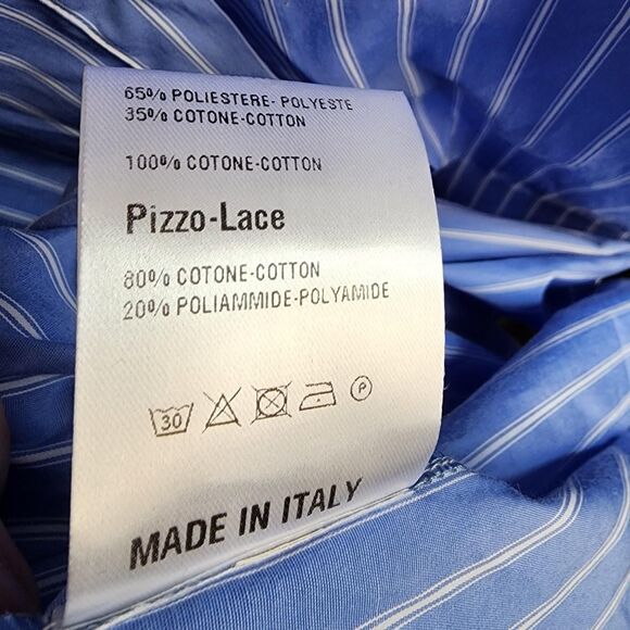 NEW WITH TAGS Pink Memories Long Striped Shirt with Lace Detail - 40 - Picture 6 of 6